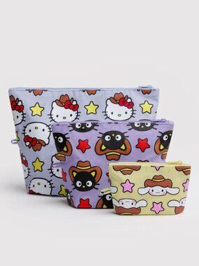 NWT Baggu Go Pouch Set - Hello Kitty & Friends Western (Cinnamoroll, Chococat, H